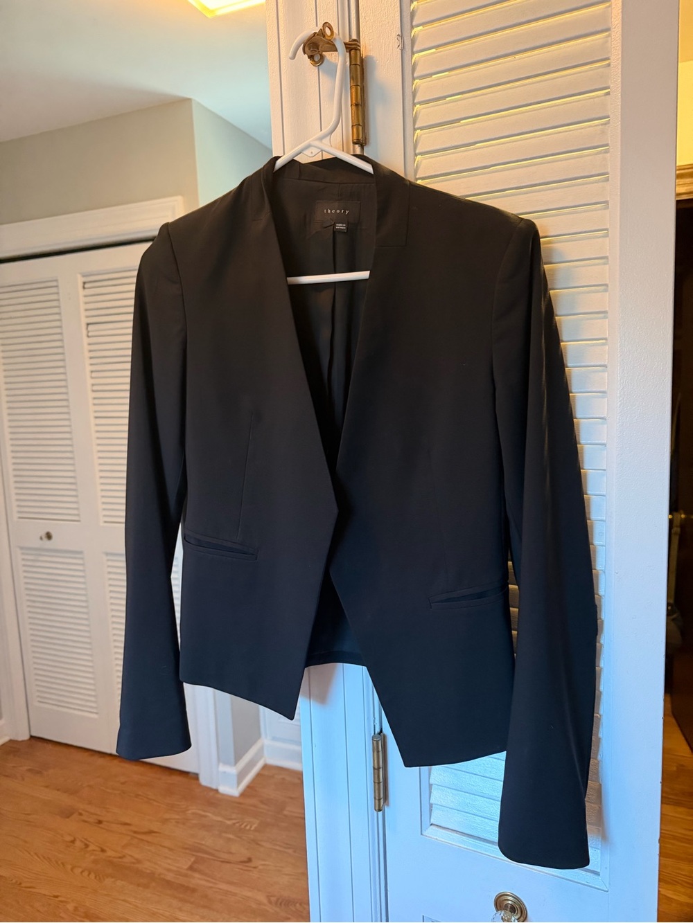 Theory Lanai Black Wool Blazer Jacket Size 2
